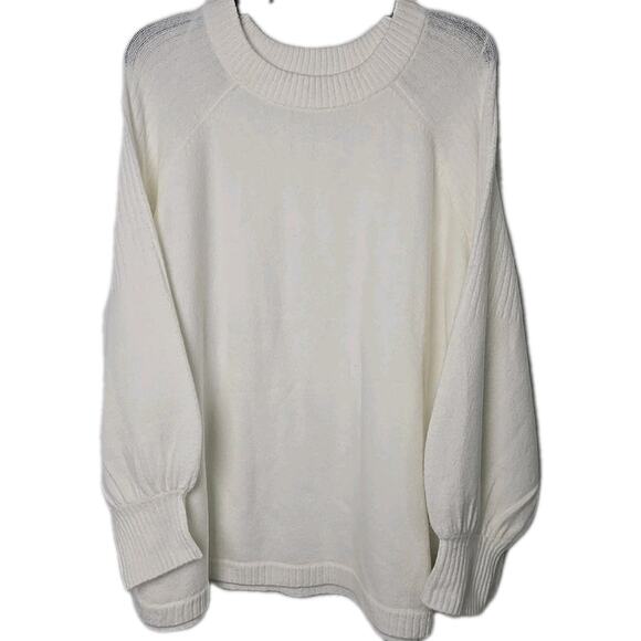 Crown & Ivy Cream Acrylic Blend Women's Sweater Plus Size 4X - Picture 1 of 7